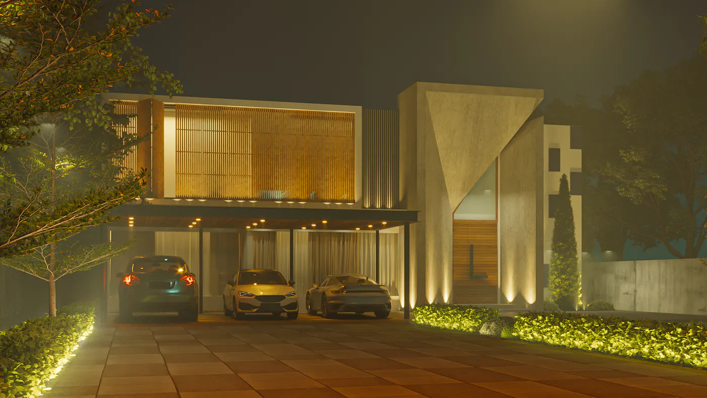 Modern house interior render by Janan Manzil Architects Multan